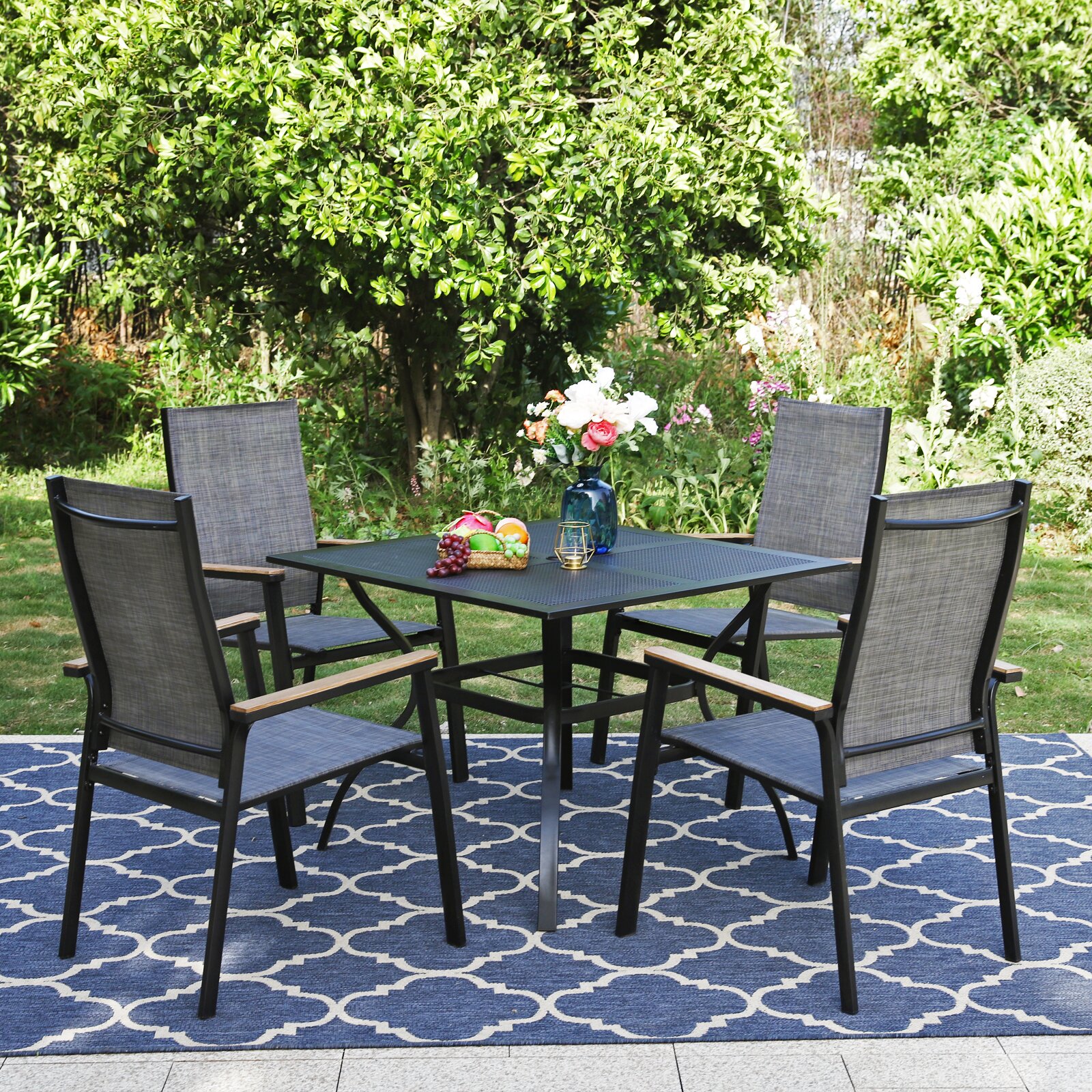 Lark Manor Mcgahan Square 4 - Person Outdoor Dining Set & Reviews